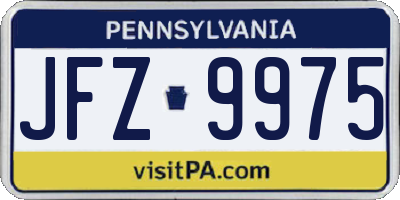 PA license plate JFZ9975