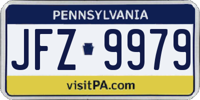PA license plate JFZ9979