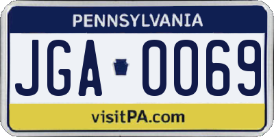 PA license plate JGA0069