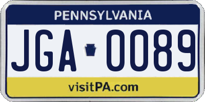 PA license plate JGA0089