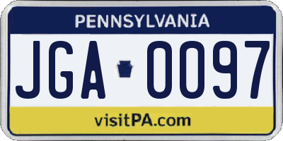 PA license plate JGA0097