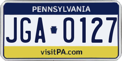 PA license plate JGA0127