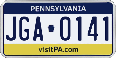 PA license plate JGA0141
