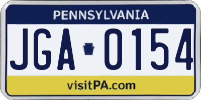 PA license plate JGA0154