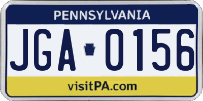 PA license plate JGA0156