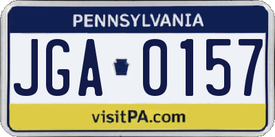 PA license plate JGA0157