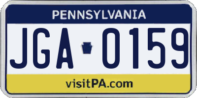 PA license plate JGA0159