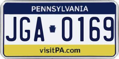 PA license plate JGA0169