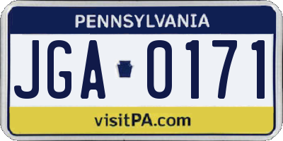 PA license plate JGA0171