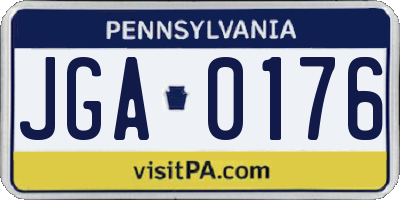 PA license plate JGA0176