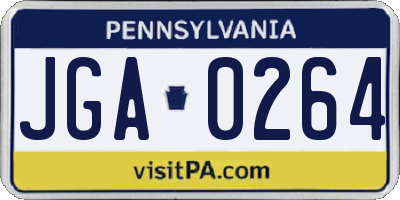 PA license plate JGA0264