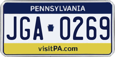 PA license plate JGA0269