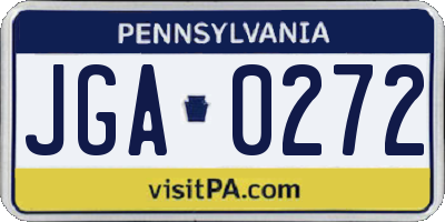 PA license plate JGA0272