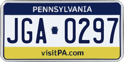 PA license plate JGA0297