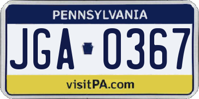 PA license plate JGA0367