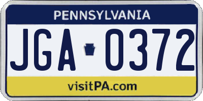 PA license plate JGA0372