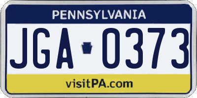 PA license plate JGA0373