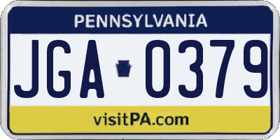 PA license plate JGA0379