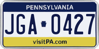 PA license plate JGA0427