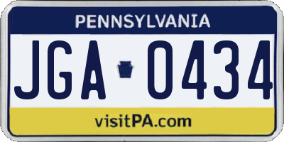PA license plate JGA0434