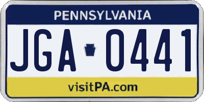 PA license plate JGA0441