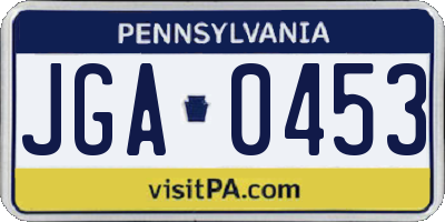 PA license plate JGA0453