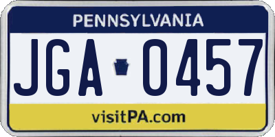 PA license plate JGA0457
