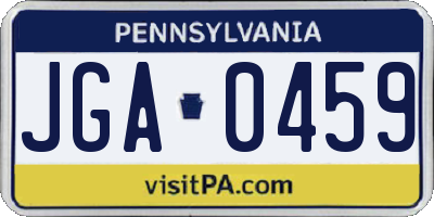 PA license plate JGA0459