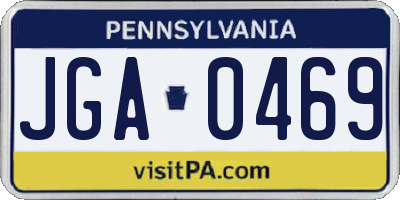 PA license plate JGA0469