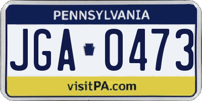 PA license plate JGA0473