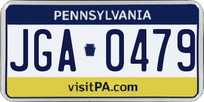 PA license plate JGA0479