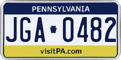 PA license plate JGA0482