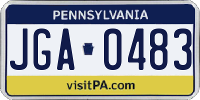 PA license plate JGA0483