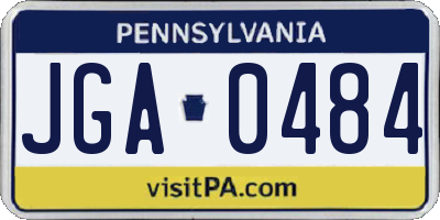 PA license plate JGA0484