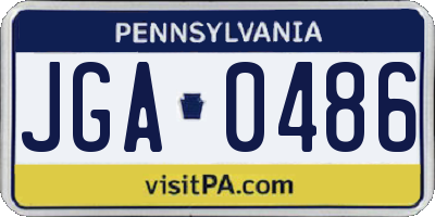 PA license plate JGA0486