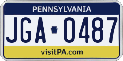 PA license plate JGA0487