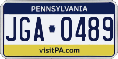 PA license plate JGA0489