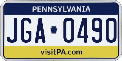 PA license plate JGA0490