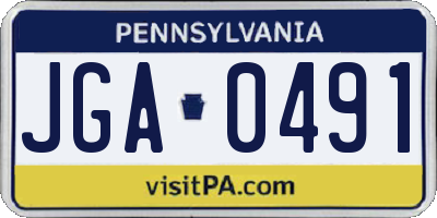 PA license plate JGA0491