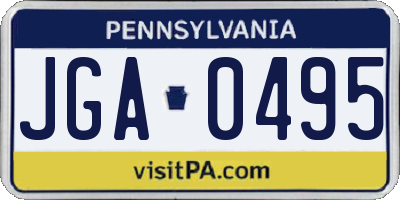 PA license plate JGA0495