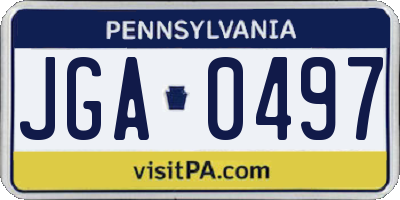 PA license plate JGA0497