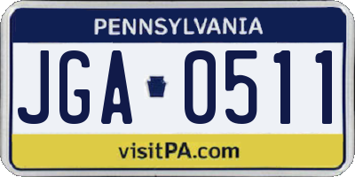 PA license plate JGA0511
