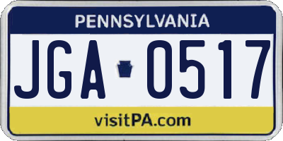 PA license plate JGA0517