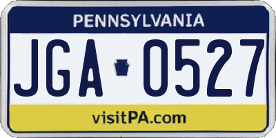 PA license plate JGA0527