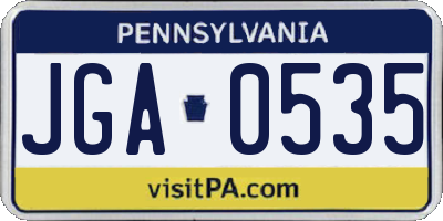PA license plate JGA0535