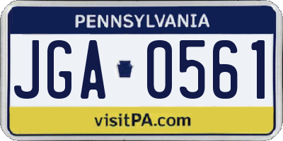 PA license plate JGA0561