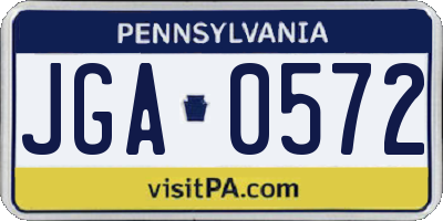 PA license plate JGA0572