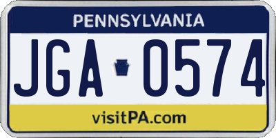 PA license plate JGA0574