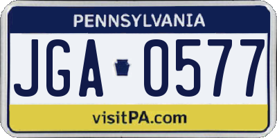 PA license plate JGA0577
