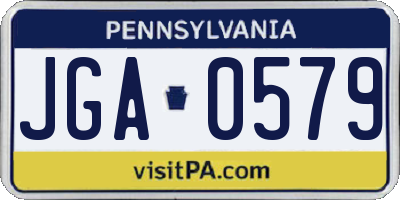 PA license plate JGA0579